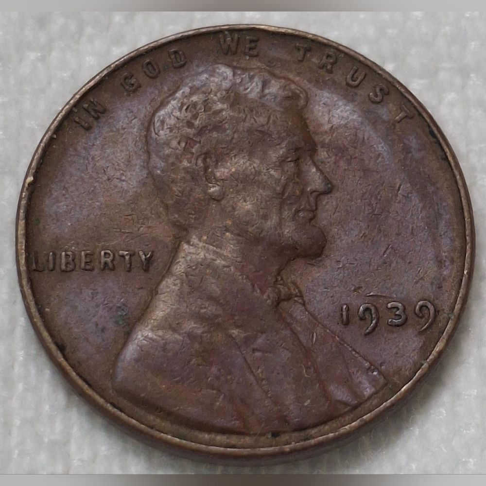 1939 Philidelphia Minted Copper Lincoln Wheat Penny